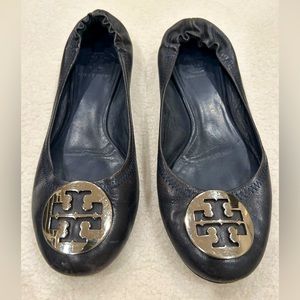 Navy Tory Burch Minnie Travel Ballet-Size 8